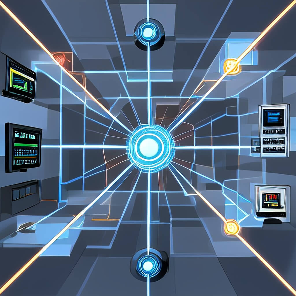 Microservices concept art illustraion